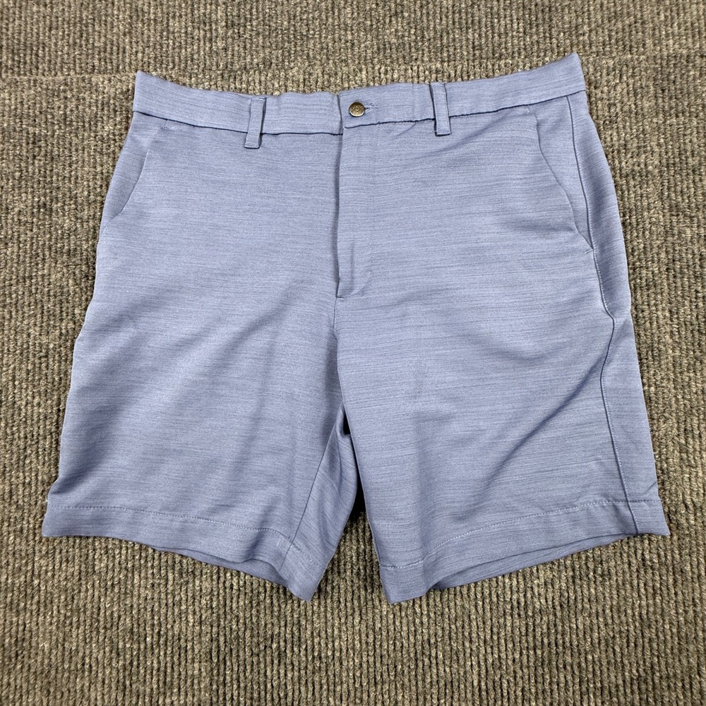 Callaway Mens Blue Heather Stretch Golf Shorts Size 34 Performance Flat Front
